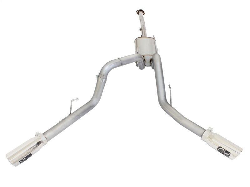 aFe MACHForce XP Exhaust 3in SS Dual Side Exit CB w/ Polish Tips 15 Ford F150 Ecoboost V6-2.7L/3.5L aFe