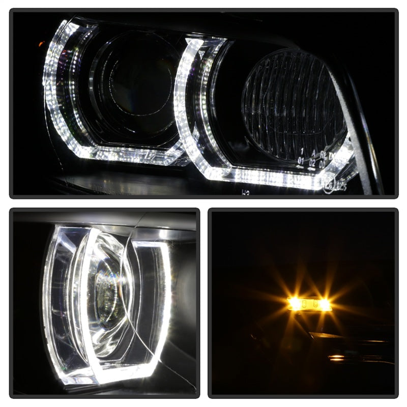 Spyder 08-10 BMW F92 3 Series Projector Headlights - LED DRL - Black (PRO-YD-BMWE9208-DRL-BK) - eliteracefab.com