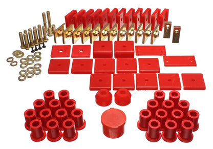 Energy Suspension 64-78 Toyota FJ40 Land Cruiser Red Hyper-Flex Master Bushing Set - eliteracefab.com