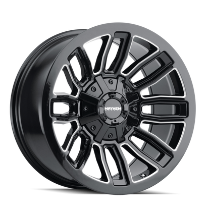 Mayhem 8108 Decoy 20x9 / 5x139.7 BP / 18mm Offset / 110mm Hub Black w/ Milled Spokes Wheel