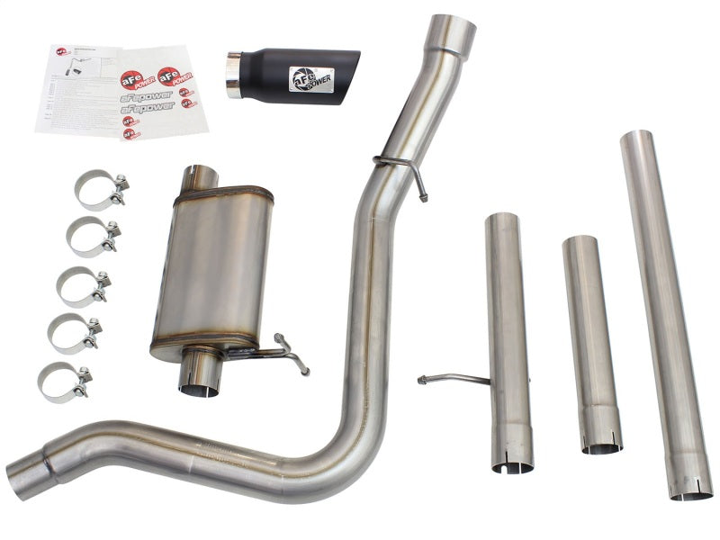 aFe MACHForce XP Exhaust 3in-3.5in SS Single Side Ext CB w/ Black Tip 99-04 Ford F150 V8 5.4L/6.8L aFe