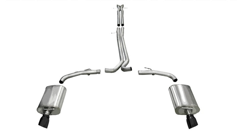 Corsa 10-13 Ford Taurus SHO 3.5L V6 Turbo Sport Cat-Back Exhaust w/ Dual 4in Black Tips - eliteracefab.com