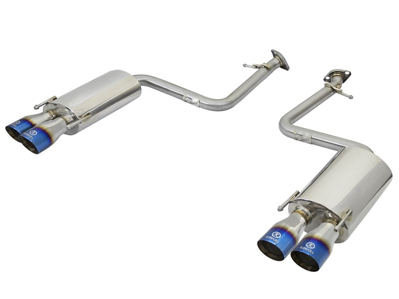 aFe Takeda 16-17 Lexus RC 200T 2.0L (t) 2in. SS Axle-Back Exhaust System w/Polished Blue Tips - eliteracefab.com