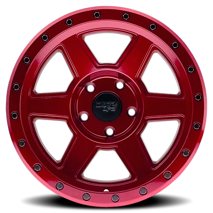 Dirty Life 9315 Compound 17x9 / 5x127 BP / -12mm Offset / 78.1mm Hub Crimson Candy Red Wheel Dirty Life