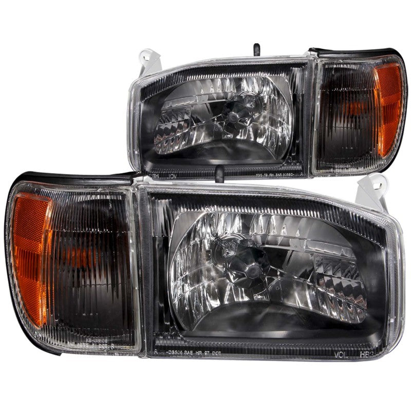 ANZO USA Nissan Pathfinder Crystal Headlights Black; 1999-2004 - eliteracefab.com