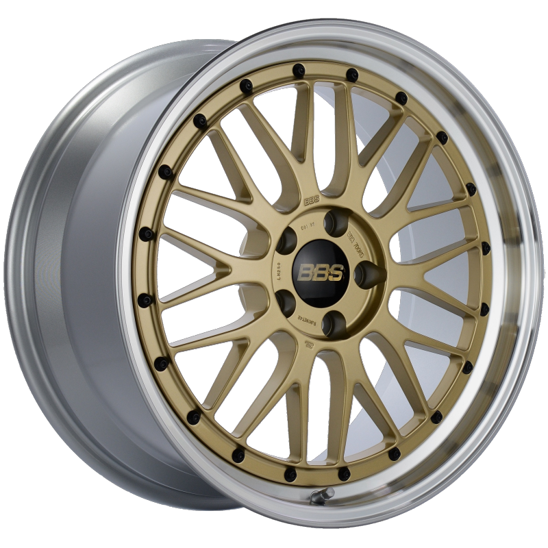 BBS LM 19x9 5x112 ET42 Gold Center Diamond Cut Lip Wheel -82mm PFS/Clip Required BBS