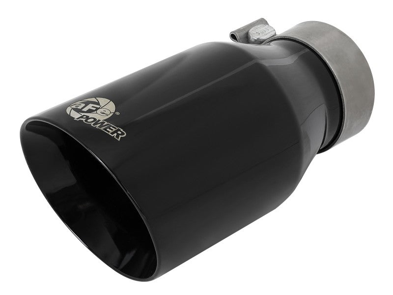 aFe MACH Force-Xp Univ 304 SS Double-Wall Clamp-On Exhaust Tip - Black - 3in Inlet - 4.5in Outlet aFe