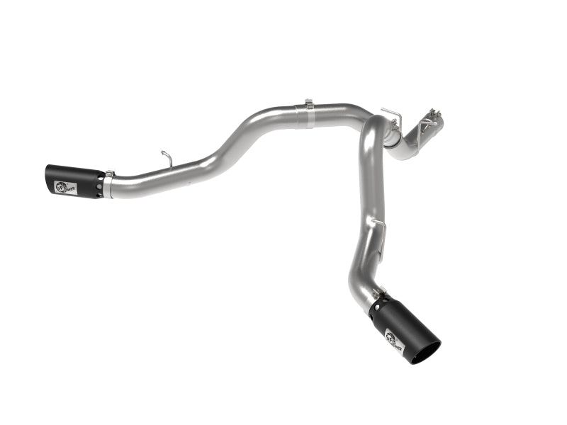 aFe Large Bore-HD 4in 409SS DPF-Back Exhaust System w/Black Tip 20 GM Diesel Trucks V8-6.6L (td) L5P aFe