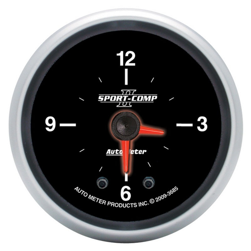 Autometer Sport-Comp II 2 1/16in 12 Hours Digital Stepper Motor Clock 3685