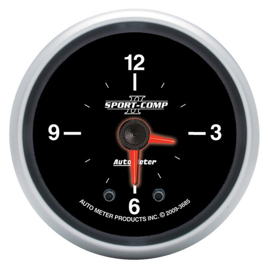 Autometer Sport-Comp II 2 1/16in 12 Hours Digital Stepper Motor Clock 3685