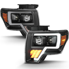 ANZO 2009-2014 Ford F-150 Projector Light Bar G4 H.L. Black Amber - eliteracefab.com