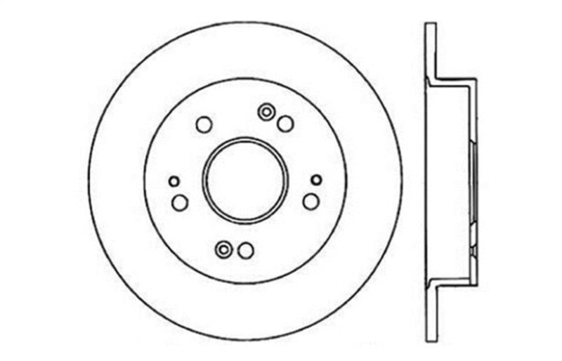 STOPTECH 06-09 HONDA CIVIC EX/SI SLOTTED & DRILLED LEFT REAR ROTOR, 127.40040L - eliteracefab.com