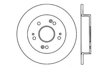 StopTech 06-07 Acura CSX (Canada) / 06-09 Honda Civic / 97-01 Prelude Drilled Right Rear Rotor - eliteracefab.com