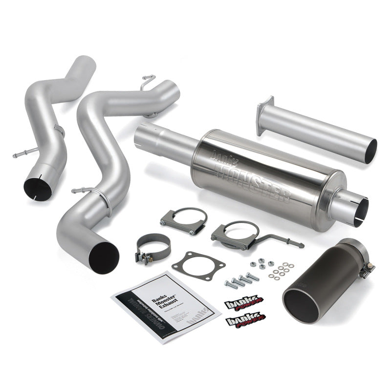 Banks Power 02-05 Chevy 6.6L EC/CCLB Monster Exhaust System - SS Single Exhaust w/ Black Tip Banks Power