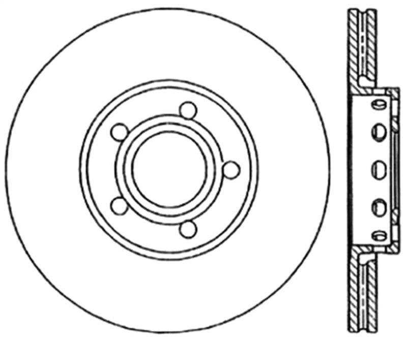 StopTech 96-7/04 Audi A4 / 95-01 A6 / 7/98-05 VW Passat Right Front Drilled Rotor Stoptech