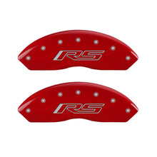 Load image into Gallery viewer, MGP 4 Caliper Covers Engraved Front &amp; Rear Gen 5/RS Red finish silver ch - eliteracefab.com