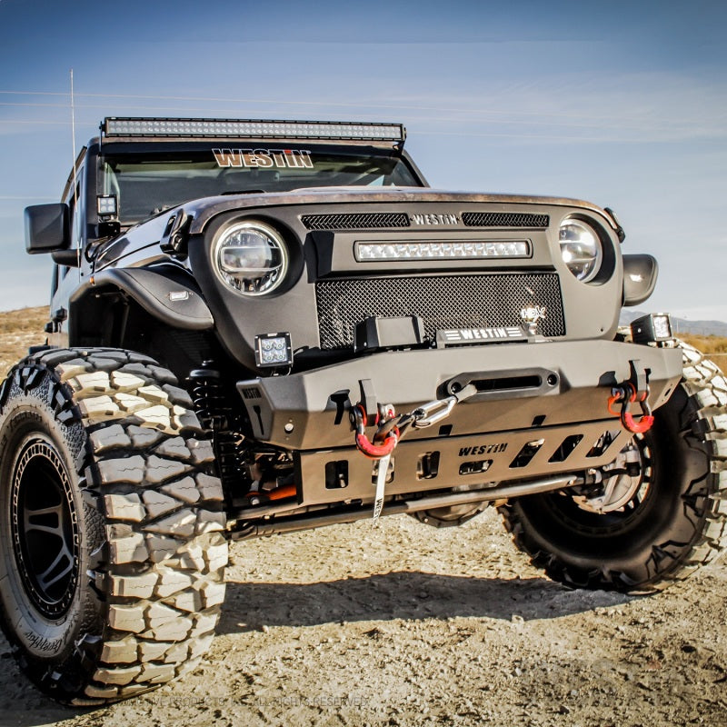 Westin 18-22 Jeep Wrangler JL / 20-22 Gladiator WJ2 Stubby Front Bumper - Tex. Blk Westin