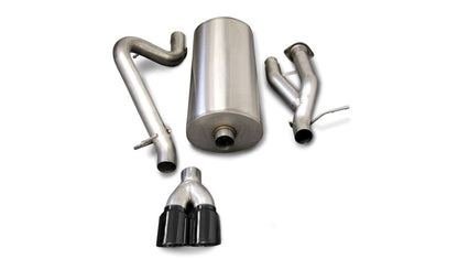 Corsa 03-06 Hummer H2 6.0L V8 Black Sport 3in Single Rear Twin 4in Tips Cat-Back Exhaust CORSA Performance