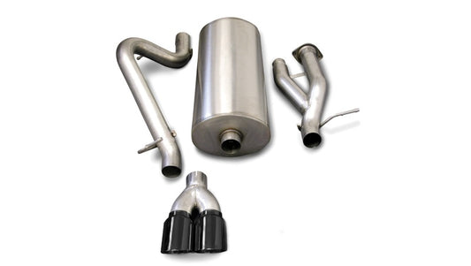 Corsa 03-06 Hummer H2 6.0L V8 Black Sport 3in Single Rear Twin 4in Tips Cat-Back Exhaust CORSA Performance