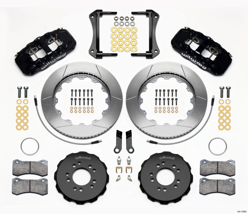 Wilwood AERO6 Front Hat Kit 14.00 2005-2014 Mustang w/ BMR Suspn. w/Lines Wilwood