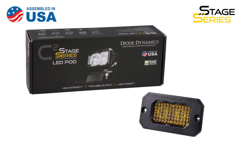 Diode Dynamics Stage Series 2 In LED Pod Pro - Yellow Flood Flush ABL Each Diode Dynamics