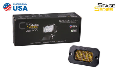 Diode Dynamics Stage Series 2 In LED Pod Pro - Yellow Flood Flush ABL Each Diode Dynamics