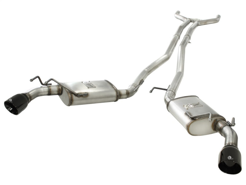 aFe MACHForce XP Exhaust 2.5in Stainless Steel CB/10-13 Chevy Camaro V6-3.6L (td) (gloss blk tip) aFe