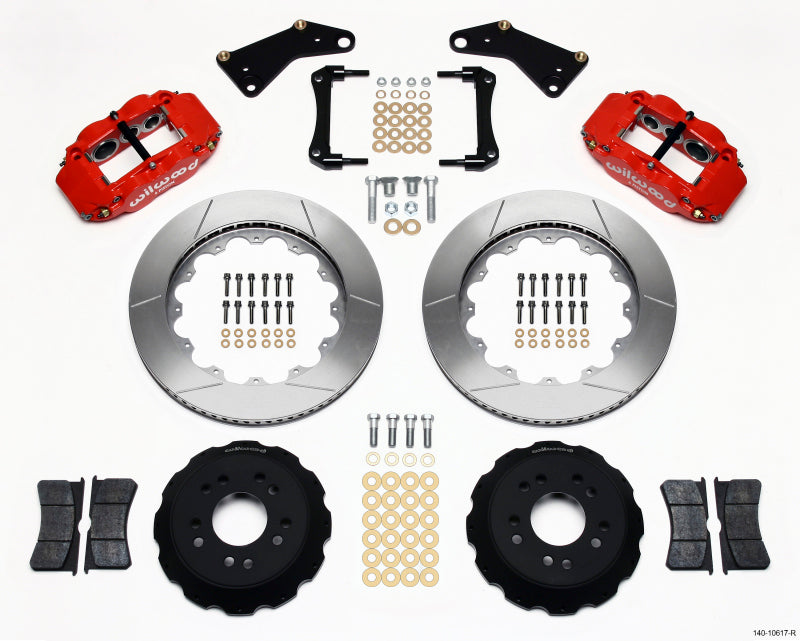Wilwood Narrow Superlite 6R Front Hat Kit 14.00in Red 65-82 Corvette C2/C3 Wilwood