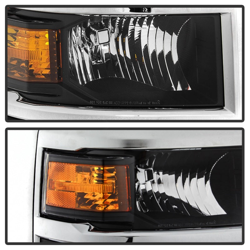 xTune 14-15 Chevy Silverado 1500 (New Body) OEM Style Headlights w/Trim - Blk (HD-JH-CS14-CC-BK) - eliteracefab.com