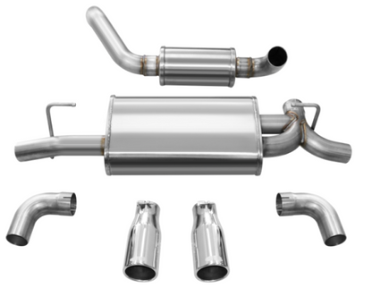 Corsa 18+ Jeep Wrangler JL 2.5in Dual Rear Exit Polished Tips Touring Axle-Back Exhaust CORSA Performance
