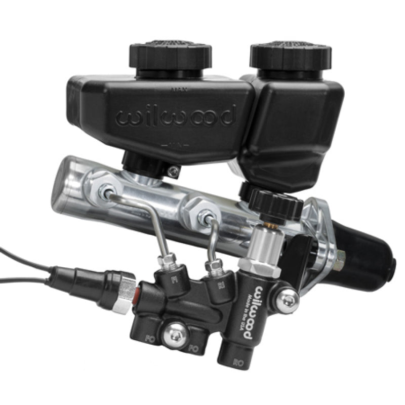 Wilwood Remote Tandem M/C Kit w/Brkt and Valve - 1in Bore Black Wilwood