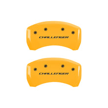 Load image into Gallery viewer, MGP 4 Caliper Covers Engraved Front &amp; Rear Block/Challenger Yellow finish black ch MGP