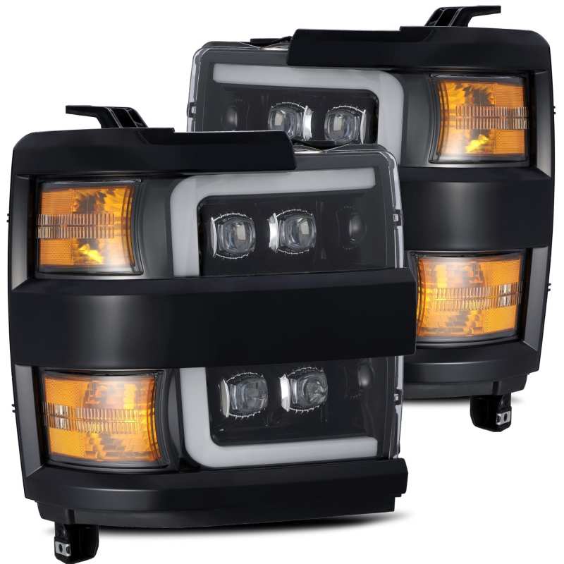 AlphaRex 880229 15-18 Chevy 2500HD NOVA LED Proj Headlight Plank Style Jet Blk w/Activ Light/Seq Signal/DRL