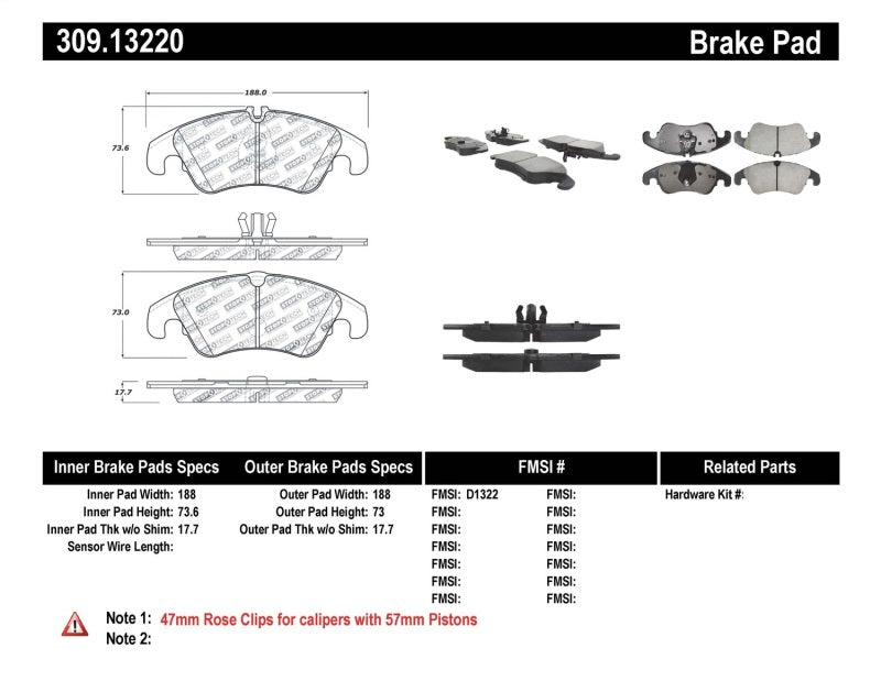 STOPTECH PERFORMANCE 08-10 AUDI A5 / 10 S4 / 09-10 AUDI A4 (EXCEPT QUATTRO) FRONT BRAKE PADS, 309.13220 - eliteracefab.com