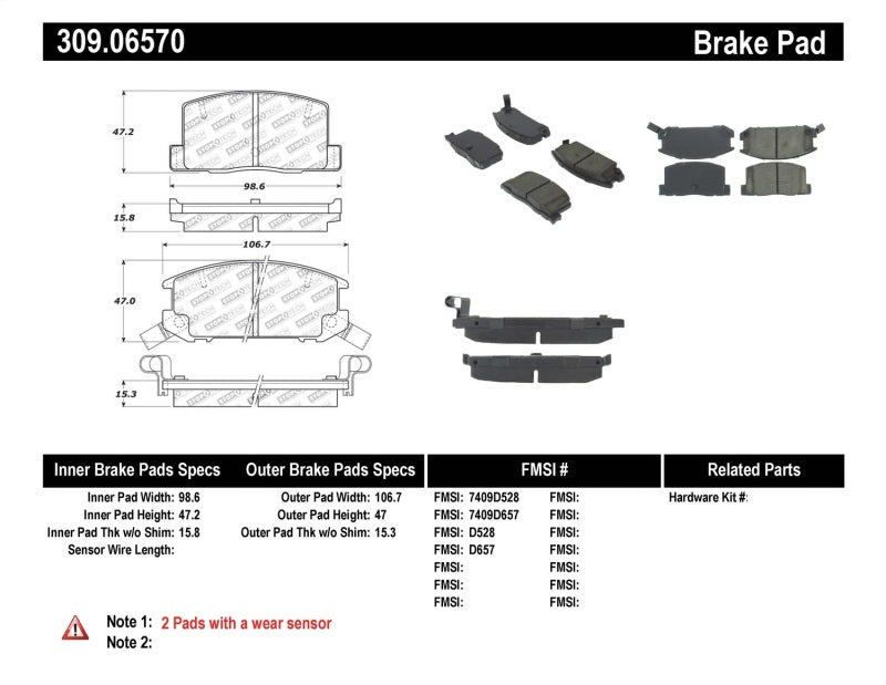 STOPTECH PERFORMANCE 1/90-95/00-05 TOYOTA MR2/SPYDER REAR BRAKE PADS, 309.06570 - eliteracefab.com