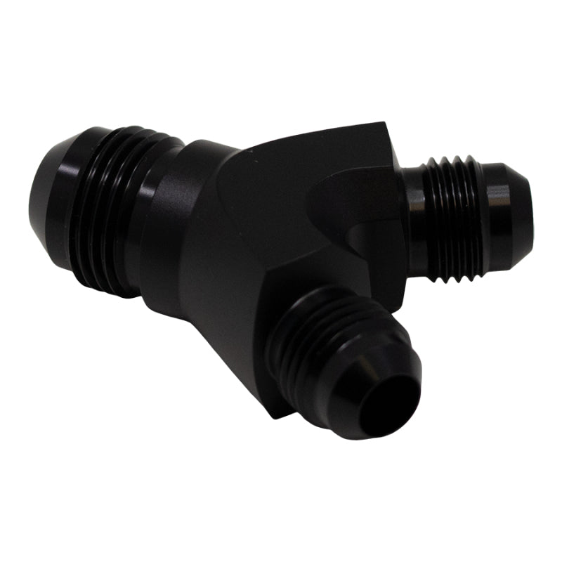 DeatschWerks 6AN Male Flare to 6AN Male Flare to 8AN Male Flare Y Fitting - Anodized Matte Black