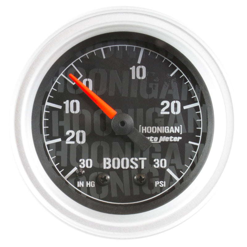 AutoMeter GAUGE; VAC/BOOST; 2 1/16in.; 30INHG-30PSI; MECHANICAL; HOONIGAN - eliteracefab.com