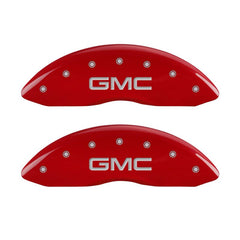 MGP 4 Caliper Covers Engraved Front & Rear Denali Red finish silver ch - eliteracefab.com