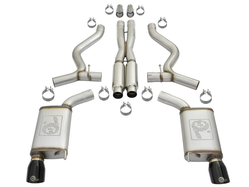 aFe 20-22 Audi RS6 Avant V8 4L (tt) MACH Force-Xp 3in to 2.5in 304 SS Cat-Back Exhaust w/ Black Tip aFe