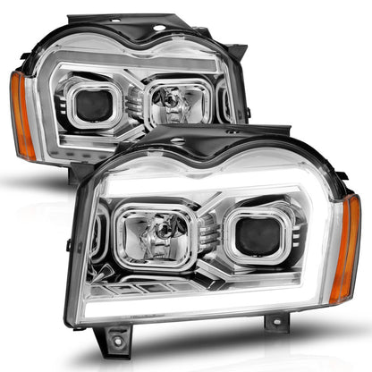 ANZO JEEP GRAND CHEROKEE 05-07 PROJECTOR SWITCHBACK PLANK STYLE HEADLIGHTS CHROME 111544