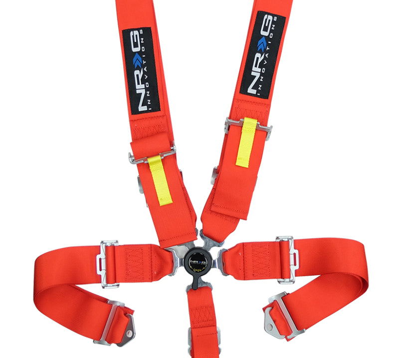 NRG SFI 16.1 5PT 3in. Seat Belt Harness / Cam Lock - Red - eliteracefab.com