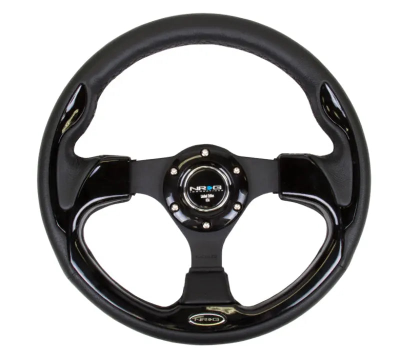 NRG Reinforced Sport Steering Wheel 320mm Black Trim - eliteracefab.com