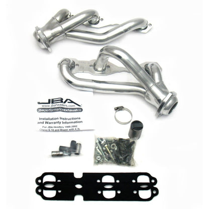JBA 88-95 & 02-03 GM S-Truck 4.3L V6 4WD 1-1/2in Primary Silver Ctd Cat4Ward Header JBA