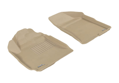 3D MAXpider L1HY04011502 2010-2012 Hyundai Santa Fe Kagu 1st Row Floormat - Tan