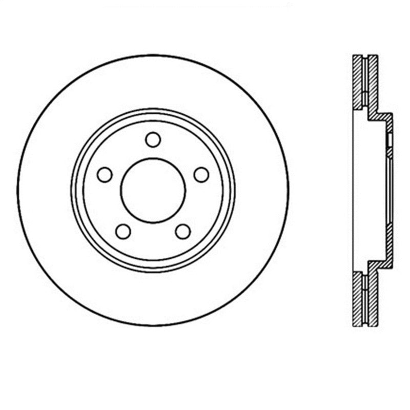 StopTech 03-09 Lincoln Town Car / 03-09 Mercury Grand Marquis Front Right Slotted & Drilled Rotor Stoptech
