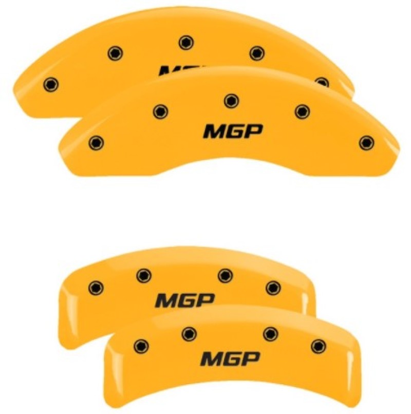 MGP 4 Caliper Covers Engraved Front & Rear MGP Yellow Finish Black Characters 1991 BMW 325 MGP