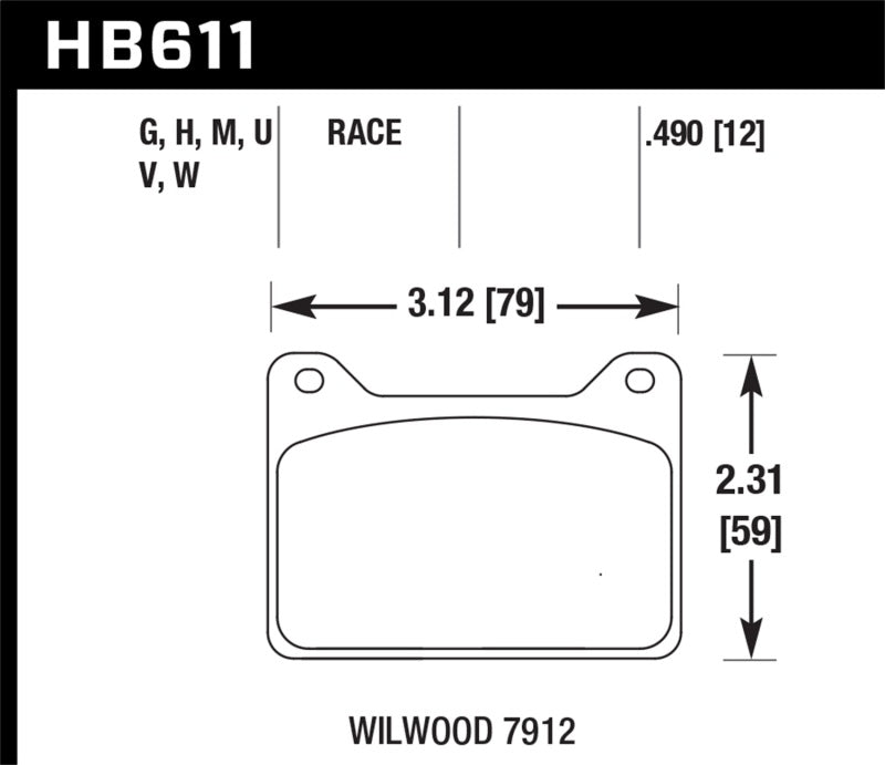 Hawk Performance DTC-70 Brake Pads - HB611U.490 Hawk Performance
