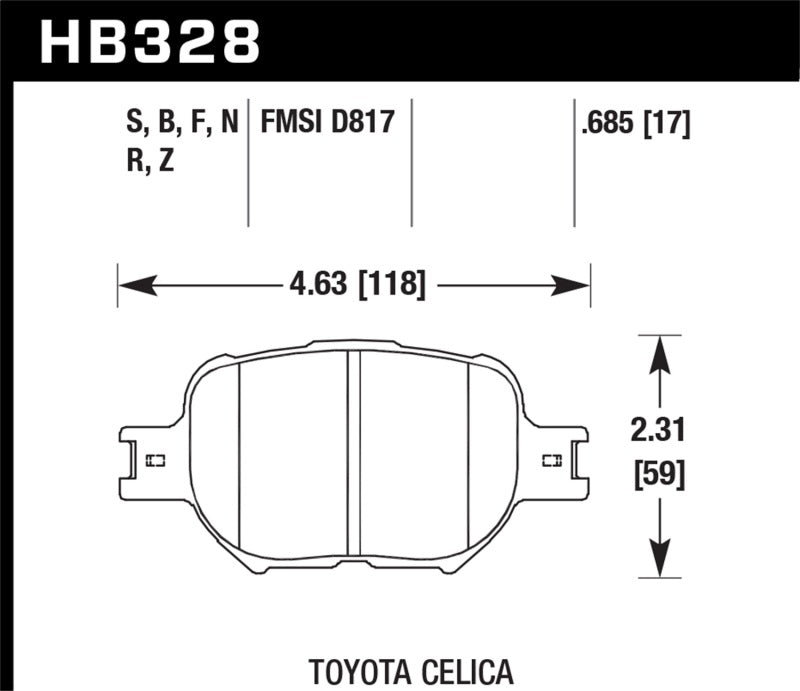 Hawk 01-05 Celica GT/GT-S/05-08 tC HPS Street Front Brake Pads - eliteracefab.com