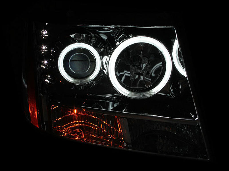 ANZO USA Chevrolet Avalanche Projector Headlights W/ Halo Chrome; 2007-2013 - eliteracefab.com