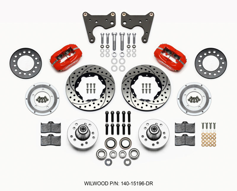 Wilwood Forged Dynalite Front Kit 11.00in Dril Red 65-72 CDP C Body -Drum Wilwood